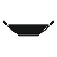 vecteur simple d'icône de casserole de wok propre. poêle à mazout