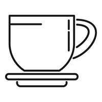 vecteur de contour d'icône de tasse de cappuccino. nourriture du matin