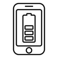 vecteur de contour d'icône de batterie de consommation intelligente. ressource de soins