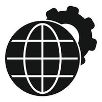 vecteur simple d'icône de contrôle d'engrenage global. plan du centre