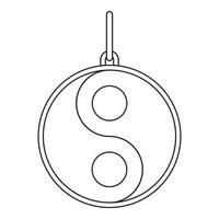 icône de signe yin et yang, style de contour vecteur
