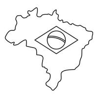 icône de la carte du brésil, style simple vecteur