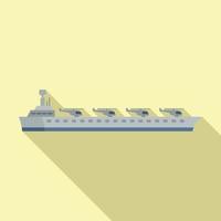 vecteur plat d'icône de porte-avions. navire de la marine