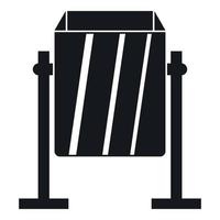 icône de poubelle en métal, style simple vecteur