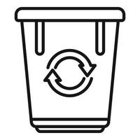 recycler le vecteur de contour d'icône de sac écologique. déchets océaniques