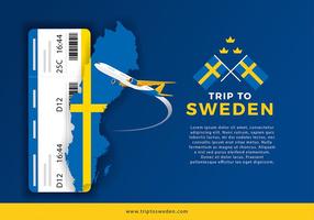 Carte de la Suède et Voyage pour le vecteur Ticket