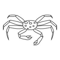 icône de crabe araignée vivant, style de contour vecteur