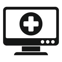 vecteur simple d'icône de moniteur de télémédecine. santé en ligne