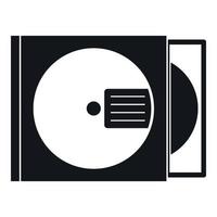 boîte de cd avec icône de disque, style simple vecteur