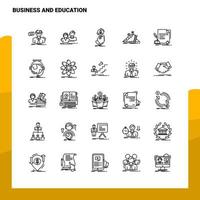 ensemble d'icônes de ligne d'affaires et d'éducation ensemble de 25 icônes vectorielles conception de style minimalisme icônes noires définies pack de pictogrammes linéaires vecteur