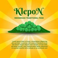 klepon est un aliment traditionnel ou un gâteau de java, en indonésie, qui contient du sucre de palme vecteur