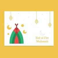 illustration de carte de voeux eid mubarak vecteur