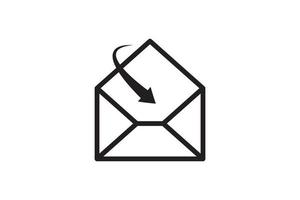 signe vectoriel d'icône de courrier. symbole d'enveloppe de lettre. message envoyer à l'illustration de l'adresse.