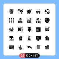 25 icônes créatives signes et symboles modernes d'analyse intelligence publique bus football éléments de conception vectoriels modifiables vecteur