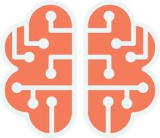 cerveau et circuit imprimé illustration dans un style minimal vecteur