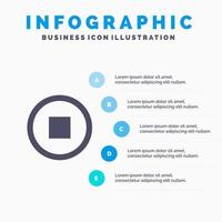 interface de base utilisateur icône solide infographie 5 étapes fond de présentation vecteur