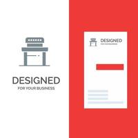 bureau étudiant chaise école gris logo design et modèle de carte de visite vecteur