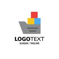 boîte bon transport logistique navire entreprise logo modèle plat couleur