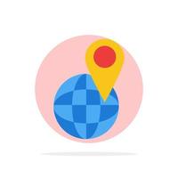 carte de localisation globale monde abstrait cercle fond plat couleur icône vecteur
