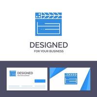 carte de visite créative et modèle de logo film américain usa vidéo illustration vectorielle vecteur