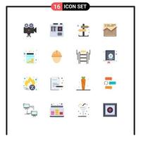 16 signes universels de couleur plate symboles de pièces d'argent décision site Web pack modifiable d'éléments de conception de vecteur créatif