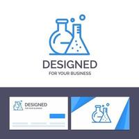 carte de visite créative et modèle de logo tube flacon laboratoire science illustration vectorielle vecteur