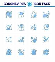 16 illustrations vectorielles pandémiques du virus corona bleu désinfectant savon science main plaquettes coronavirus viral 2019nov éléments de conception de vecteur de maladie