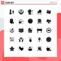 ensemble de 25 symboles d'icônes d'interface utilisateur modernes signes pour l'amour fête argent décoration ballon éléments de conception vectoriels modifiables vecteur