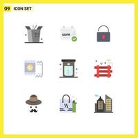 ensemble de 9 symboles d'icônes d'interface utilisateur modernes signes pour la douche à la bombe préservatif nettoyage bain éléments de conception vectoriels modifiables vecteur