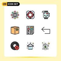 9 icônes créatives signes et symboles modernes d'e check support box heartbeat éléments de conception vectoriels modifiables vecteur