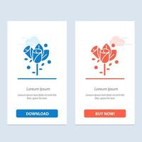 fleur amour coeur mariage bleu et rouge télécharger et acheter maintenant modèle de carte de widget web vecteur