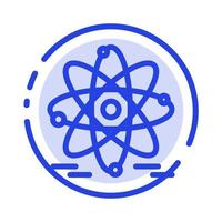L'éducation de l'atome de l'icône de la ligne en pointillé bleu nucléaire vecteur