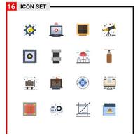 pack d'icônes vectorielles stock de 16 signes et symboles de ligne pour le bureau d'astronomie d'affaires de l'espace de boîte pack modifiable d'éléments de conception de vecteur créatif