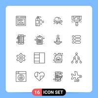 16 grandes lignes du concept pour les sites Web mobiles et applications liste de contrôle avion mobile presse-papiers peinture éléments de conception vectoriels modifiables vecteur