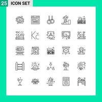 25 icônes créatives signes et symboles modernes de matériel ordinateur site Web croissance carrière éléments de conception vectoriels modifiables vecteur