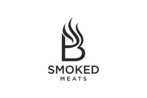 lettre b pour inspiration de conception de logo de restaurant fumé vecteur