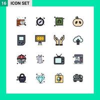 ensemble de 16 symboles d'icônes d'interface utilisateur modernes signes pour l'alphabet dispositif doigt console alimentaire éléments de conception vectoriels créatifs modifiables vecteur