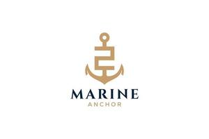 monogramme de la lettre z, logotype d'ancre. logo du yacht club, emblème maritime. vecteur