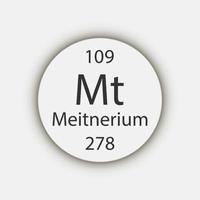 symbole du meitnerium. élément chimique du tableau périodique. illustration vectorielle. vecteur