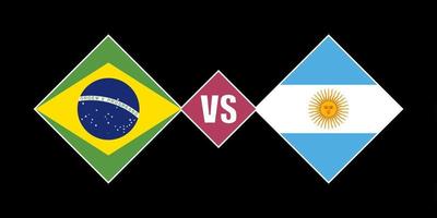 concept de drapeau du brésil contre l'argentine. illustration vectorielle. vecteur