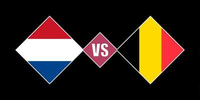 concept de drapeau pays-bas contre belgique. illustration vectorielle. vecteur