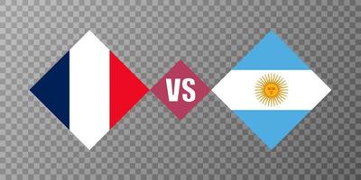 concept de drapeau france vs argentine. illustration vectorielle. vecteur