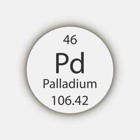 symbole du palladium. élément chimique du tableau périodique. illustration vectorielle. vecteur