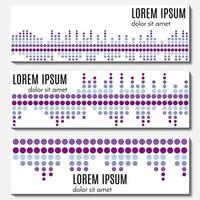 ensemble de bannières d'en-tête abstraites colorées avec égaliseurs et place pour le texte. arrière-plans vectoriels pour la conception de sites Web. vecteur