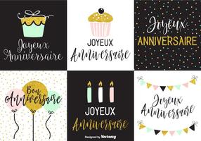 Joyeux Anniversaire Cartes de voeux vecteur