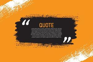 cadre de citation de communication moderne sur orange avec coup de pinceau noir et blanc abstrait vecteur