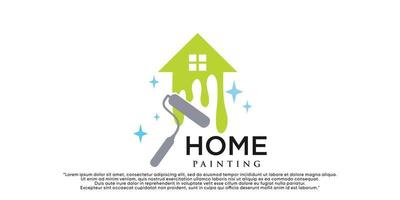 icône de rénovation de conception de logo de peinture, icône de services à domicile de peinture, couleur et image vectorielle premium unique vecteur