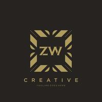 zw lettre initiale luxe ornement monogramme logo modèle vecteur