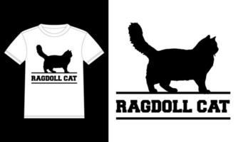 modèle de conception de t-shirt chat ragdoll, chat ragdoll à bord, autocollant de fenêtre de voiture vecteur