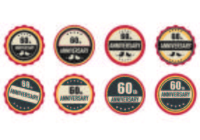 Ensemble de 60ème Badges vecteur